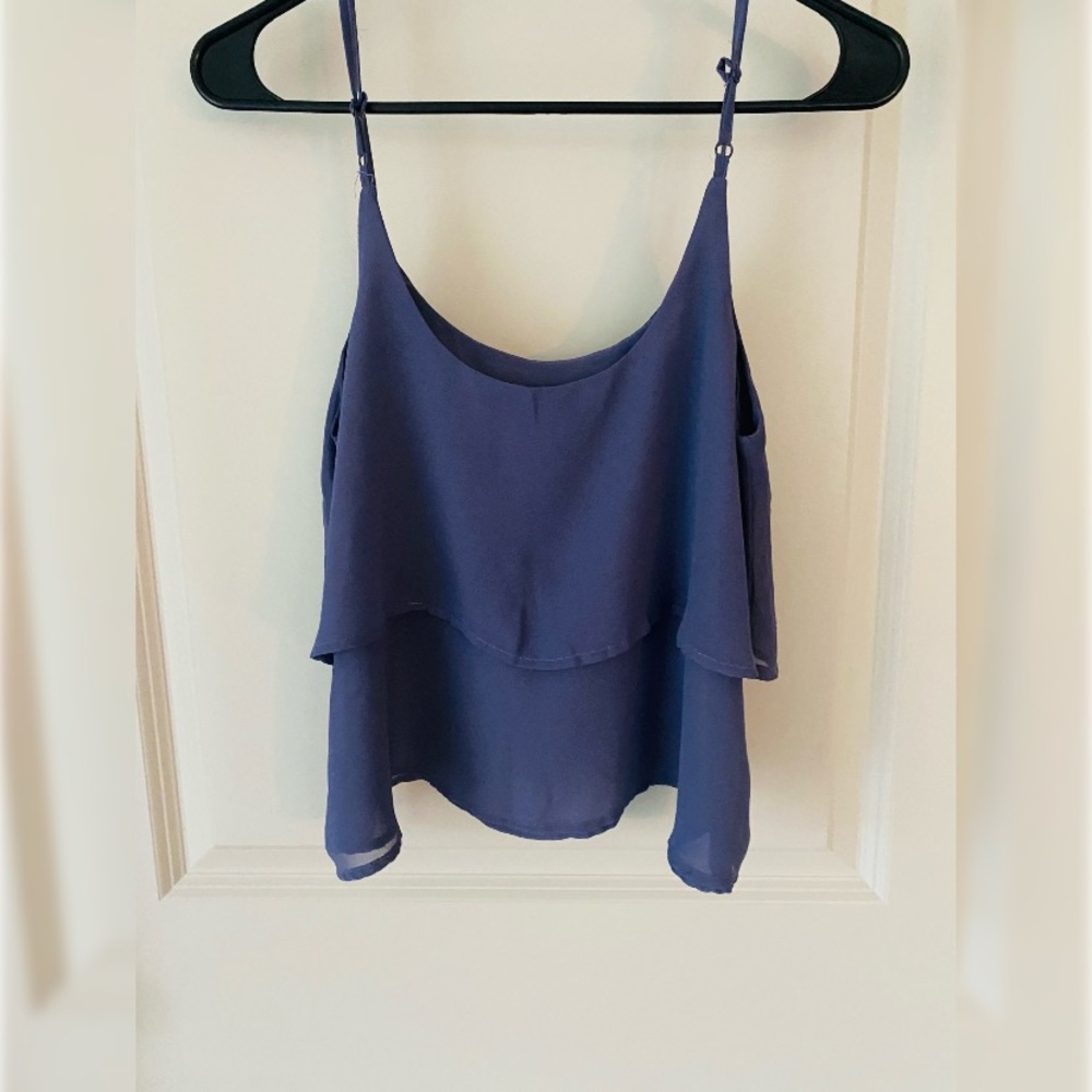 Lilac Flowy Chiffon Tank Top